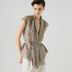 Brunello Cucinelli Paisley-print silk wrap top